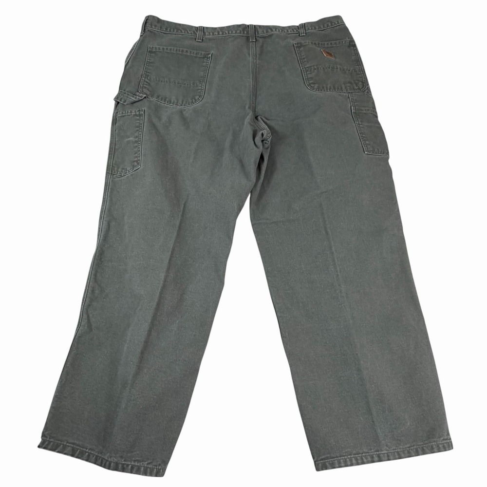 Carhartt Carpenter Duck Pants Canvas Original Dungaree Green 42/43x29 B11 MOS - Picture 4 of 7